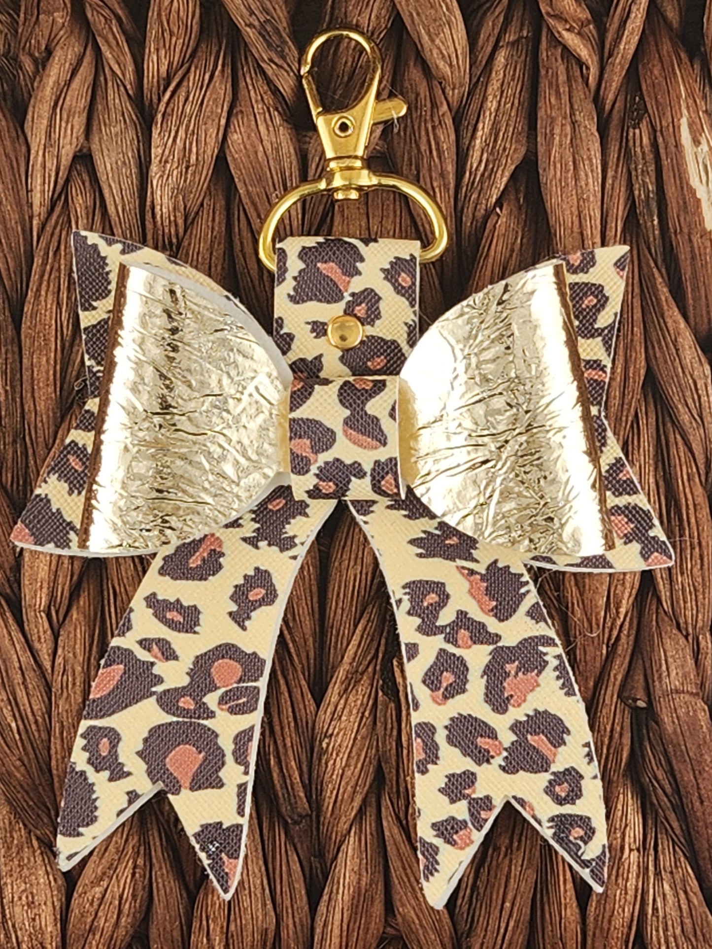 Faux Leather Bow Purse Charm