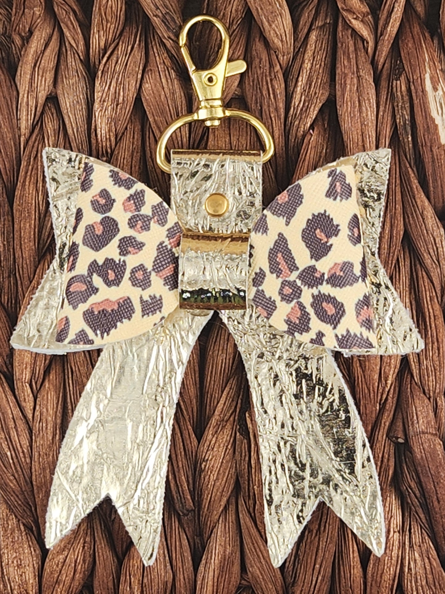 Faux Leather Bow Purse Charm