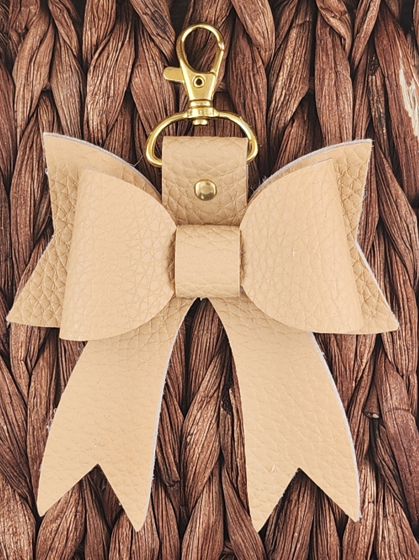 Faux Leather Bow Purse Charm
