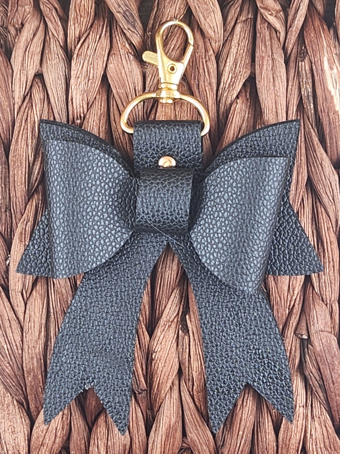 Faux Leather Bow Purse Charm
