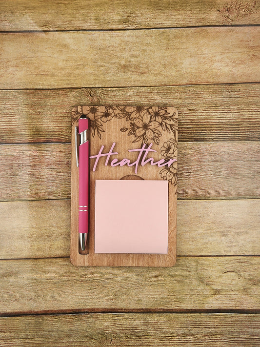 Personalized Desk Sets with sticky note and pen